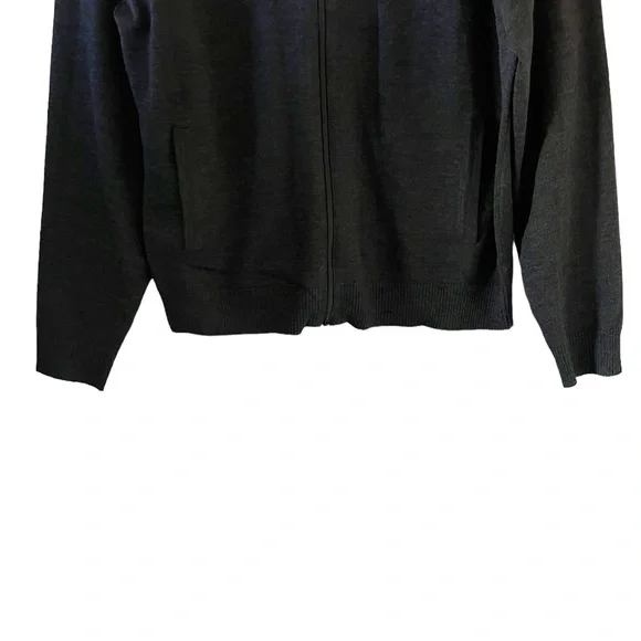 COBMEX NEW Men's Zip Front Uniform Cardigan Sweater In Charcoal Gray Size XL